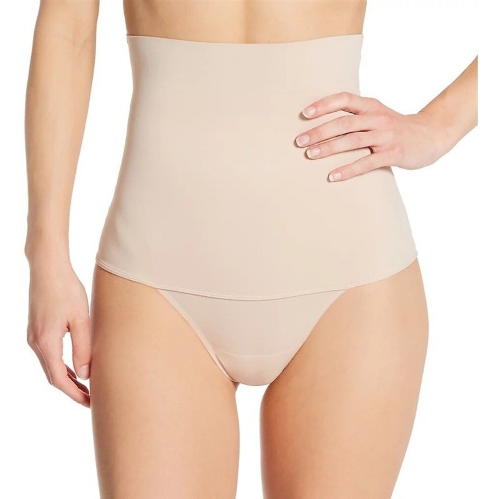 NWOT Miraclesuit XL Comfy Curves High-Waist Thong Shaper 2528 Beige 131578